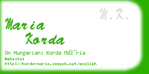 maria korda business card